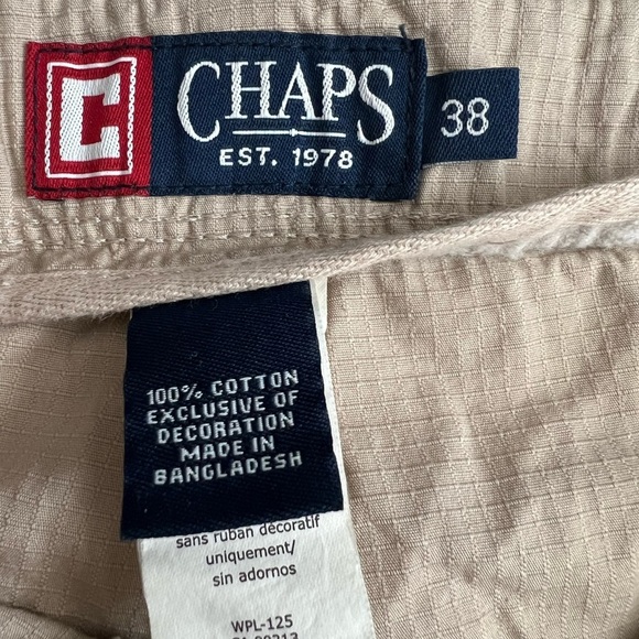 CHAPS Mens Cargo Shorts Size 38 Khaki Beige | Multi-Pocket Outdoor Hiking Casual - Picture 3 of 11